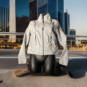 Anthropologie Women's Moto Jacket by Marrakech Gray Size‎ Med Soft Zip Up